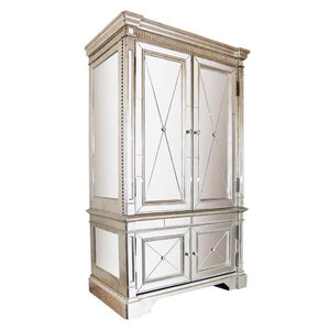 Elle Bliss Mirrored Dresser Cabinet - 4 Doors (Ribbed) - Modern Boho Interiors