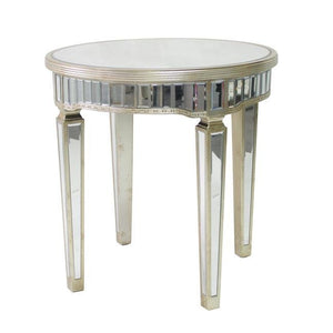 Elle Bliss Mirrored Side Table - 4 Legs (Ribbed) - Modern Boho Interiors