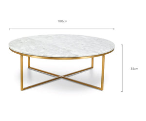 Emma Marble Coffee Table 1m - Modern Boho Interiors