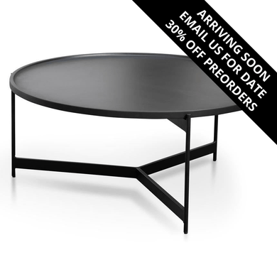Erika Coffee Table 90cm - Matt Black - Modern Boho Interiors