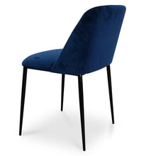 Load image into Gallery viewer, Evans Dining Chair - Blue Velvet - Modern Boho Interiors