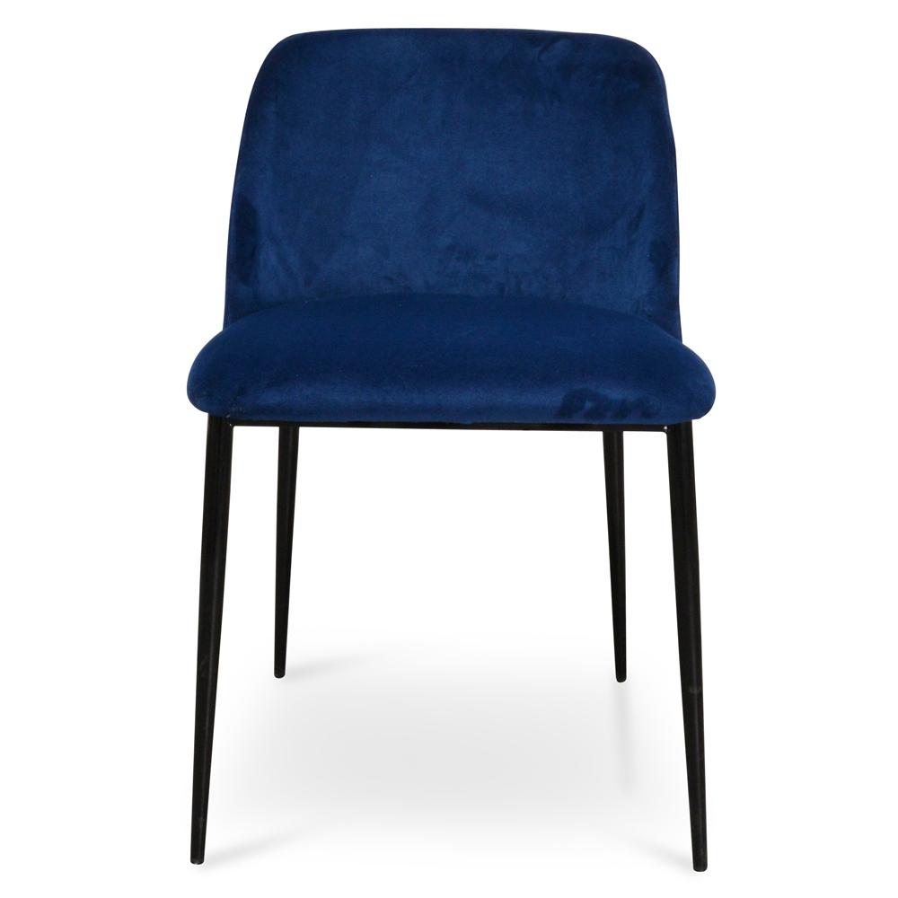 Evans Dining Chair - Blue Velvet - Modern Boho Interiors