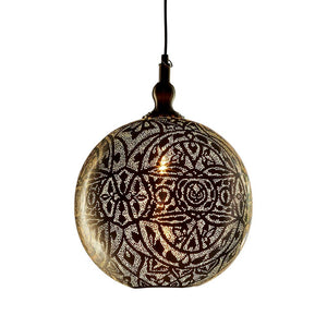 Moroccan Ball Ceiling Lamp (40cm) - Silver