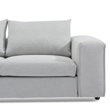 Load image into Gallery viewer, Franklin 4 Seater Left Chaise Sofa With Ottoman - Light Texture Grey - Modern Boho Interiors
