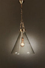Load image into Gallery viewer, Gadsden Glass Hanging Lamp (Large) - Brass - Modern Boho Interiors