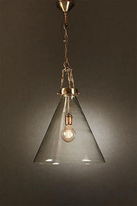 Gadsden Glass Hanging Lamp (Large) - Brass - Modern Boho Interiors
