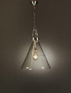 Gadsden Glass Hanging Lamp (Large) - Silver - Modern Boho Interiors
