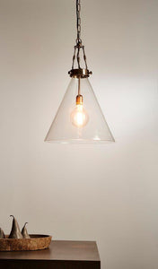Gadsden Glass Hanging Lamp (Large) - Silver - Modern Boho Interiors