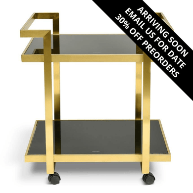 Gamma Bar Cart - Gold Base - Modern Boho Interiors