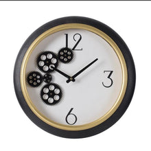 Load image into Gallery viewer, Gear Clock - Black &amp; White - Modern Boho Interiors