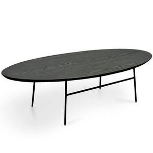 Gnarly Coffee Table 117.5cm - Black Ash Veneer, Black Frame - Modern Boho Interiors