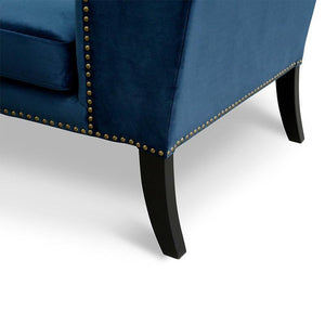 Grane Lounge Chair - Navy Velvet Blue - Modern Boho Interiors