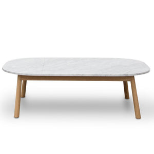 Hamiltion Marble Coffee Table 110cm - Natural Base - Modern Boho Interiors