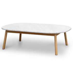 Hamiltion Marble Coffee Table 110cm - Natural Base - Modern Boho Interiors