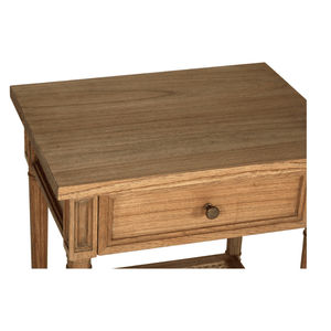Hamilton Cane Bedside Table - Weathered Oak - Modern Boho Interiors
