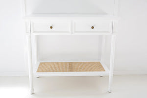 Hamilton Cane Console Table - White - Modern Boho Interiors