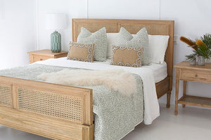 Hamilton Cane King Bed - Weathered Oak - Modern Boho Interiors