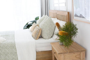 Hamilton Cane King Bed - Weathered Oak - Modern Boho Interiors