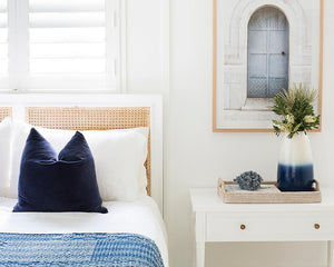 Hamilton Cane King Bed - White - Modern Boho Interiors