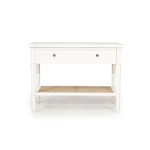 Load image into Gallery viewer, Hamilton Cane Large Bedside Table – White - Modern Boho Interiors