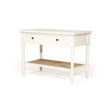 Load image into Gallery viewer, Hamilton Cane Large Bedside Table – White - Modern Boho Interiors