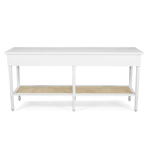 Load image into Gallery viewer, Hamilton Cane Large Console Table - White - Modern Boho Interiors