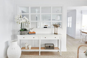 Hamilton Cane Large Console Table - White - Modern Boho Interiors