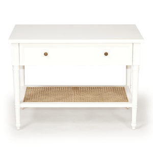 Hamilton Cane Large Side Table - White - Modern Boho Interiors