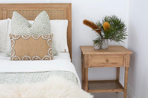 Hamilton Cane Super King Bed - Weathered Oak - Modern Boho Interiors