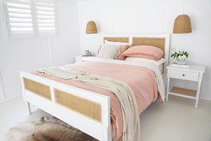 Hamilton Cane Super King Bed - White - Modern Boho Interiors