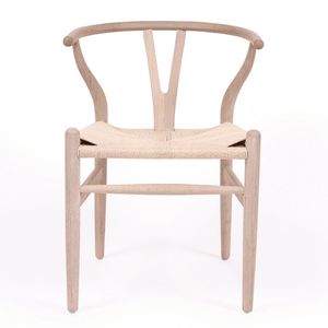 Hans Wegner Replica Wishbone Chair - White Coastal Oak - Modern Boho Interiors