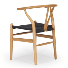 Load image into Gallery viewer, Hans Wegner Replica Wishbone Dining Chair - Black Seat, Natural - Modern Boho Interiors