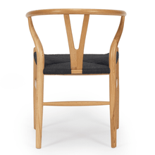 Load image into Gallery viewer, Hans Wegner Replica Wishbone Dining Chair - Black Seat, Natural - Modern Boho Interiors