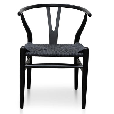 Hans Wegner Wishbone Dining Chair - Full Black - Modern Boho Interiors