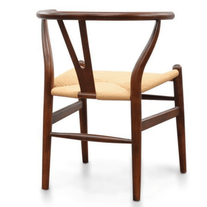 Hans Wegner Wishbone Dining Chair - Natural Seat, Walnut - Modern Boho Interiors