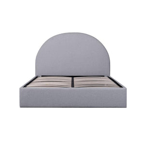 Helene Queen Bed Frame - Rhino Grey Fabric With Storage - Modern Boho Interiors