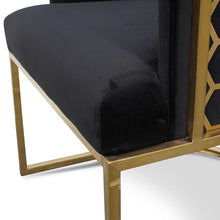 Load image into Gallery viewer, Honeycomb Lounge Chair - Black Velvet - Modern Boho Interiors