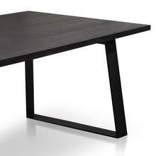 Load image into Gallery viewer, Hudson Straight Top Dining Table 2.2m - Black Rustic Oak Veneer, Metal Legs - Modern Boho Interiors