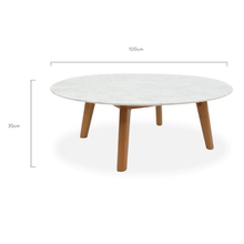 Load image into Gallery viewer, Hunter Marble Coffee Table 1m - Natural - Modern Boho Interiors
