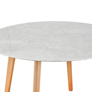 Hunter Marble Dining Table 1.2m - Natural Base - Modern Boho Interiors