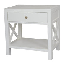 Load image into Gallery viewer, Iverson Crossed Bedside/Side Table - White - Modern Boho Interiors
