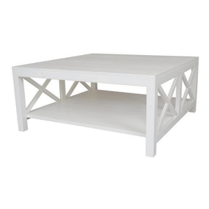 Iverson Crossed Coffee Table - White - Modern Boho Interiors