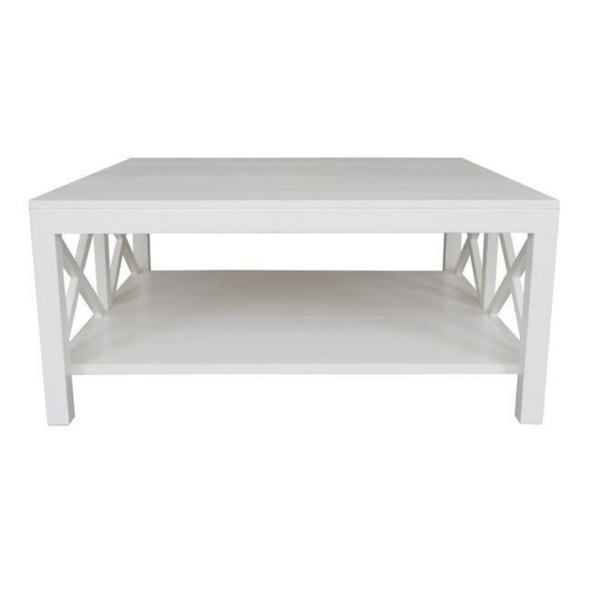 Iverson Crossed Coffee Table - White - Modern Boho Interiors