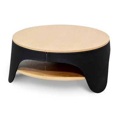 Jackson Round Coffee Table 82cm - Natural - Black - Modern Boho Interiors
