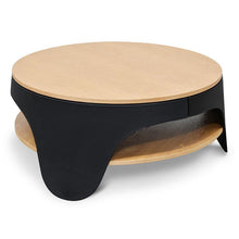 Load image into Gallery viewer, Jackson Round Coffee Table 82cm - Natural - Black - Modern Boho Interiors