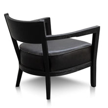 Load image into Gallery viewer, Jackson Wooden Armchair - Black PU Leather Seat, Black Frame - Modern Boho Interiors