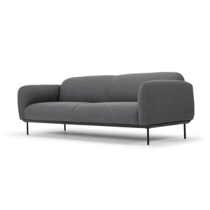 Jenna 3 Seater Sofa - Anthracite With Black Steel Legs - Modern Boho Interiors