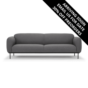 Jenna 3 Seater Sofa - Anthracite With Black Steel Legs - Modern Boho Interiors