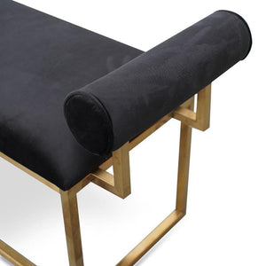 La Di Da Bench Seat - Black Velvet - Modern Boho Interiors