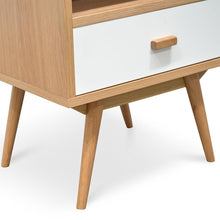 Load image into Gallery viewer, Lacey Bedside Table - Natural &amp; White - Modern Boho Interiors